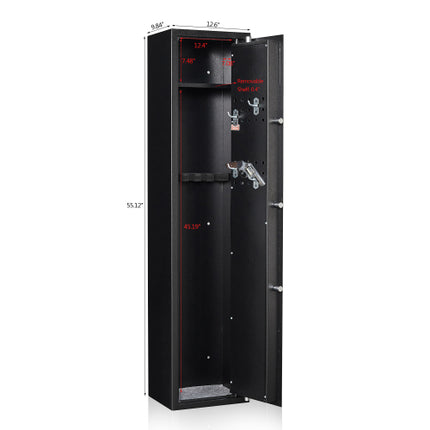 Gun Security Cabinet 55.12 Inches Big Gun Safe Keypad 4 Position