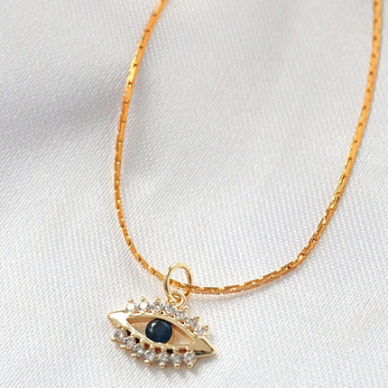24 Karats Mini Evil Eye Necklace
