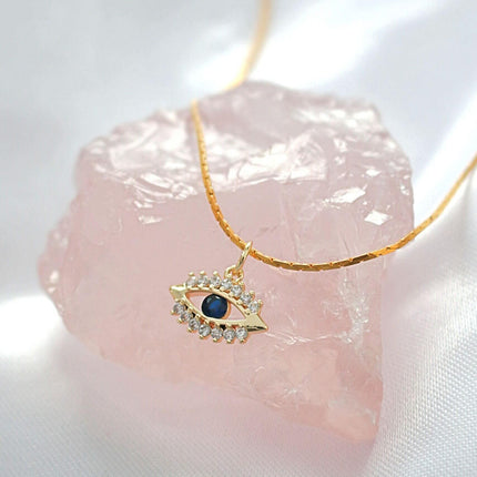 24 Karats Mini Evil Eye Necklace