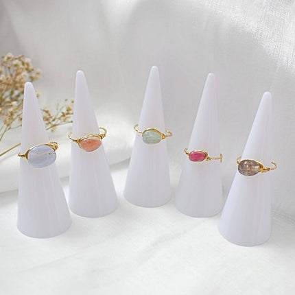 18 Karats Natural Crystals Hand Wired Solitaire Ring