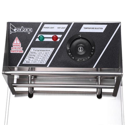2500W MAX 110V 6.3QT/6L Stainless Steel Single Cylinder Electric Fryer