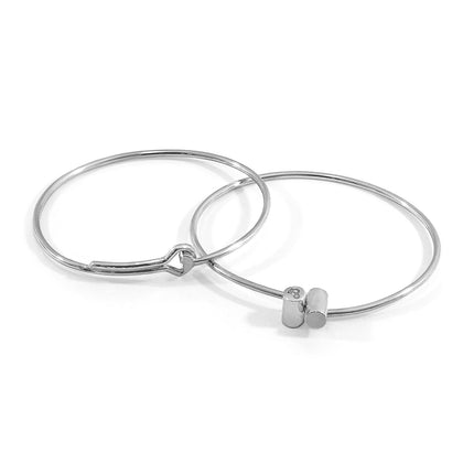 Wynne Capsule Midi Geometric Silver Bangle