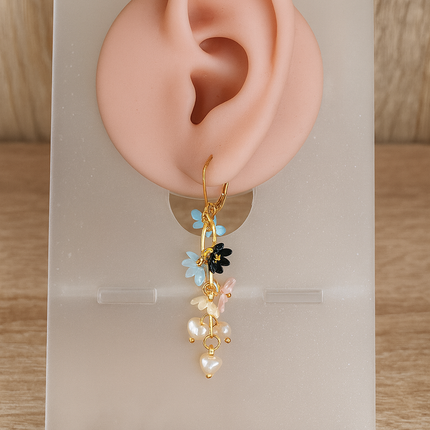 24K Gold Earrings with Floral Design, handmade