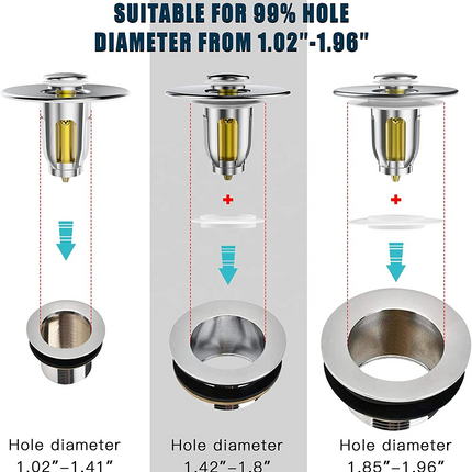 UNIVERSAL WASH BASIN BOUNCE DRAIN FILTER