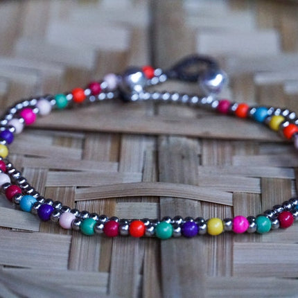 Fancy Dual Band Boho Silver Anklet