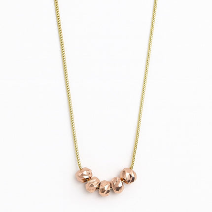 Stainless Steel Rose Gold Beaded Necklace for Women