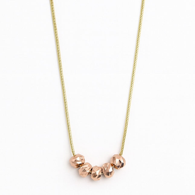 Stainless Steel Rose Gold Beaded Necklace for Women