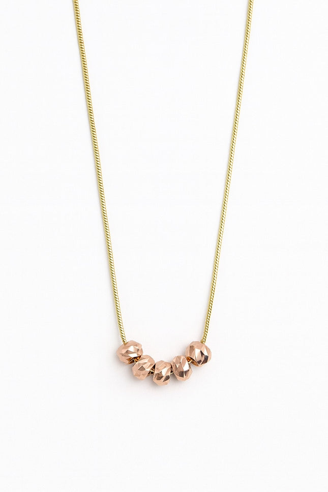 Stainless Steel Rose Gold Beaded Necklace for Women