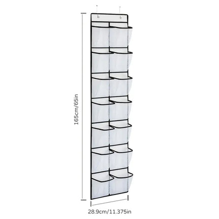 14 Pockets Over Door Hanging Shoe Storage Organizer Rack Holder Closet