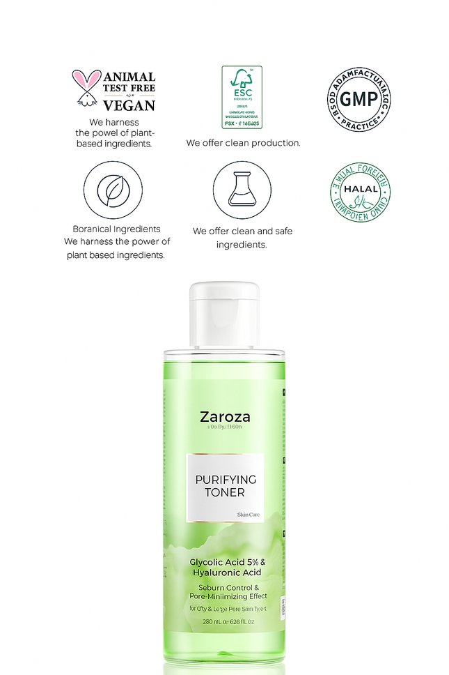 Green Tonic Purifying Pore Tightening Glycolic Acid Toner Purifying