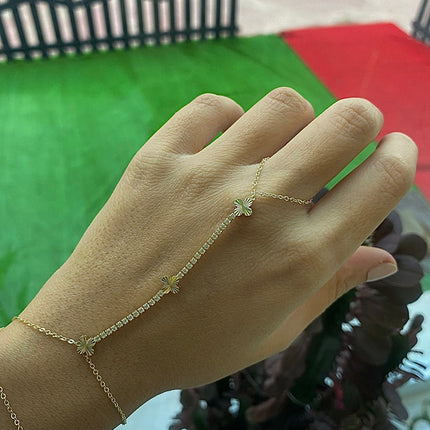 VIP Gold Crystal Hand Chain Bracelet