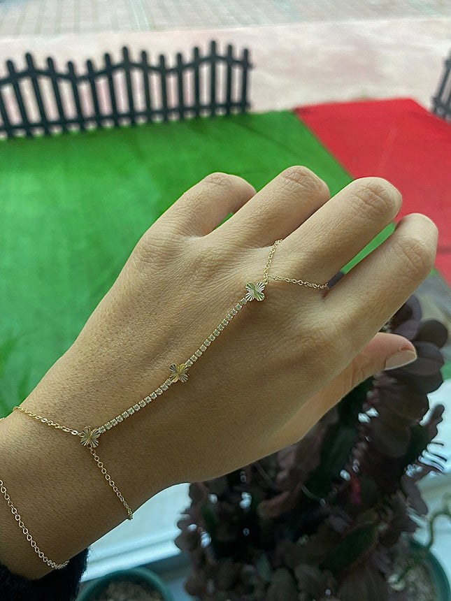 VIP Gold Crystal Hand Chain Bracelet