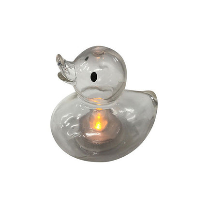 Clear Rubber Ducky - With LED Candle