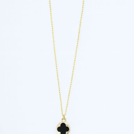 Stainless Steel Black Clover Gold Necklace for Women