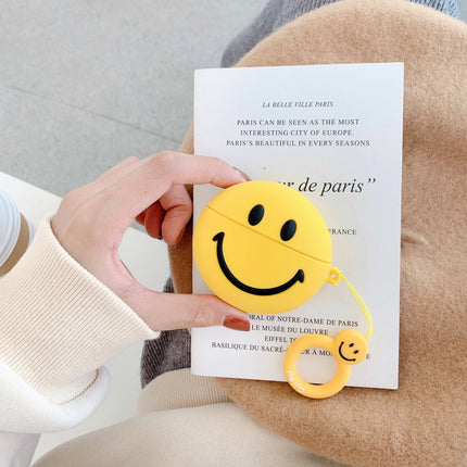 Cute Smile Face bluetooth headset case For Airpods case Silicone soft