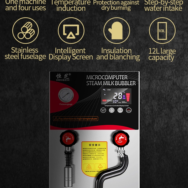 LCD Display Steam Boiler Water Machine for Bubble Tea Shop