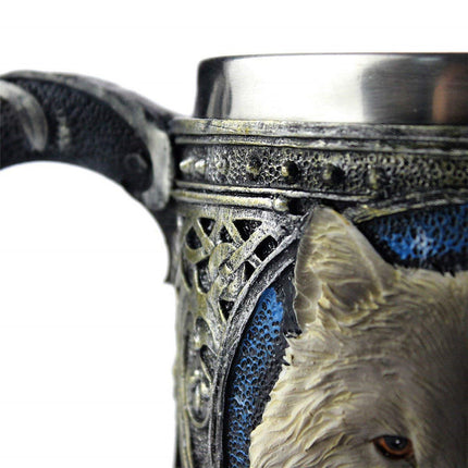 Retro Mug Stainless Steel 3D Wolf Drinking Cup