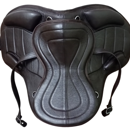 Treeless Leather Freemax Saddle with Girth & Stirrups