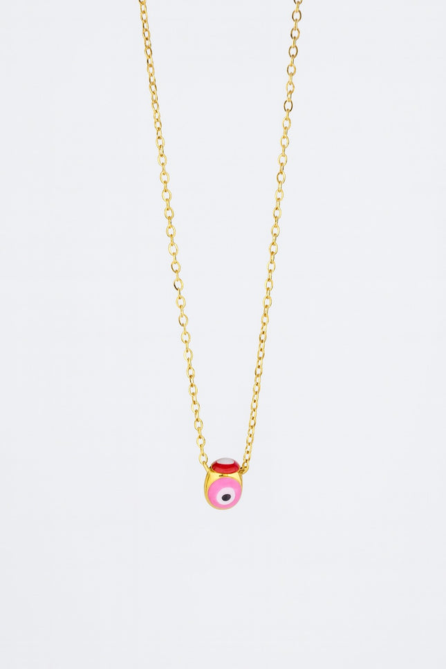 Stainless Steel Colorful Mini Evil Eye Spinner Necklace