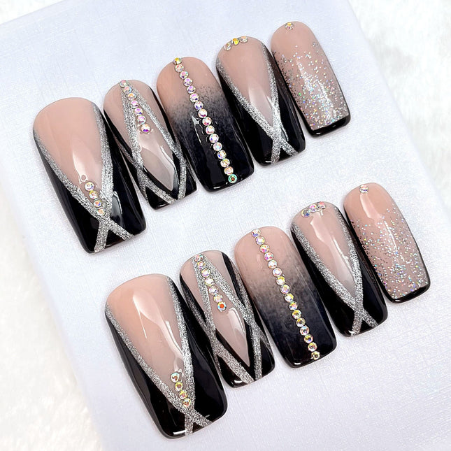“Black Glam” Press On Nails Set