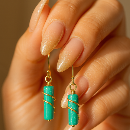 Imperial jasper earrings, turquoise