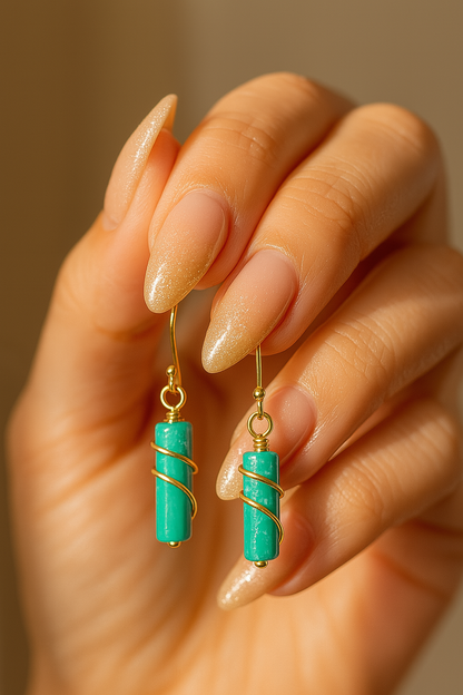 Imperial jasper earrings, turquoise