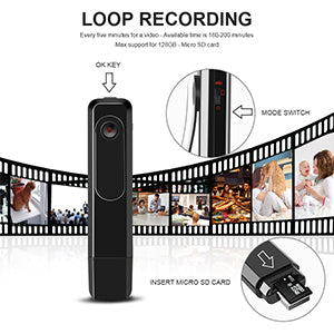 HD 1080P Wearable Mini Hidden Spy Pen Cop Pocket Pen Cam Body Camera