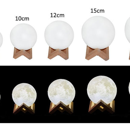 Touch Switch 3D Print Rechargeable Moon Lamp LED Night Light