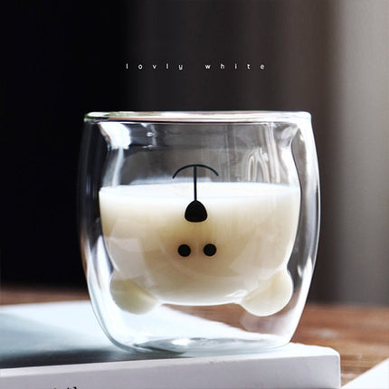 Cute Bear Glass Cup