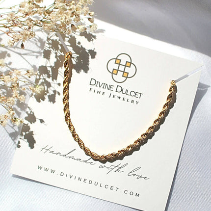 24 Karats Twisted Rope Chain Necklace