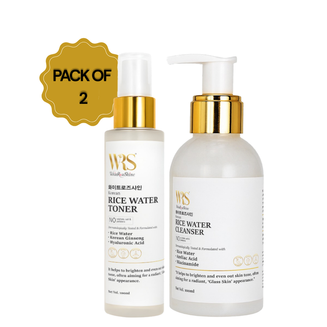 WhiteRoseShine Korean Glow Set – Cleanser + Toner
