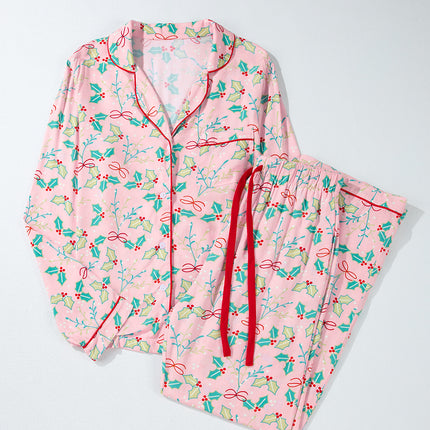 Christmas Holly Top and Shorts Pajama Set