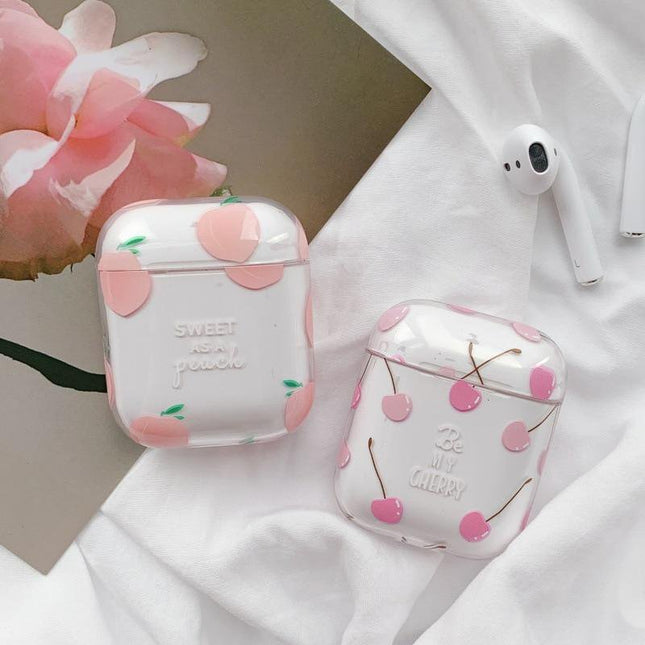 Cherry Transparent Apple AirPods Case