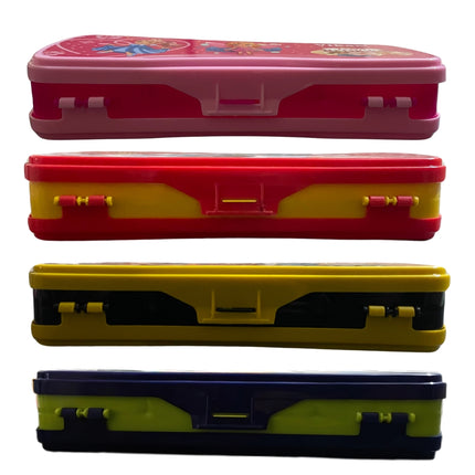 Vikas Maxo Pencil Box Pack of 4 Large Plastic Boxes for kids
