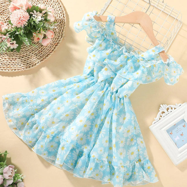 Girl's Lycra Floral Printed Frock Dress for Girls 2-3-YEARS