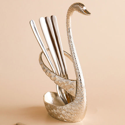Forks With Elegant Swan Holder