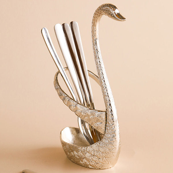 Forks With Elegant Swan Holder