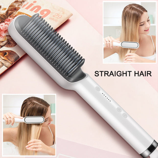 New PTC Heating Hair Straightener Brush Ceramic