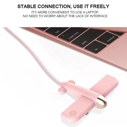 4 Ports USB 2.0 HUB Aircraft Shape Splitter Pink