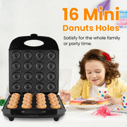 1Pc Mini Donut Maker Machine For Kids Snack Breakfast Desserts With 16