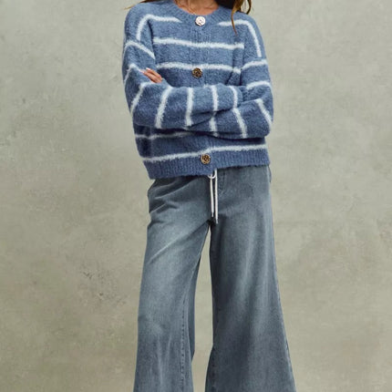 SO ME Mid Rise Elastic Waist Flare Denim Jeans