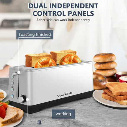 4-Slice Toaster, Extra Wide Long Slot Toaster, 6 Browning Settings,