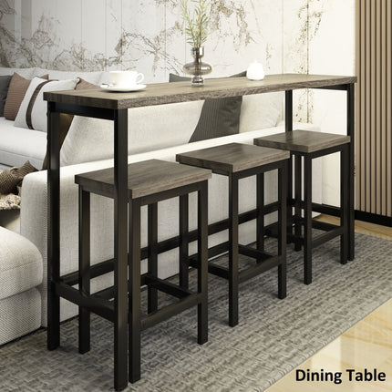 TOPMAx Counter Height Extra Long Dining Table Set With 3 Stools Pub