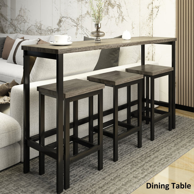 TOPMAx Counter Height Extra Long Dining Table Set With 3 Stools Pub