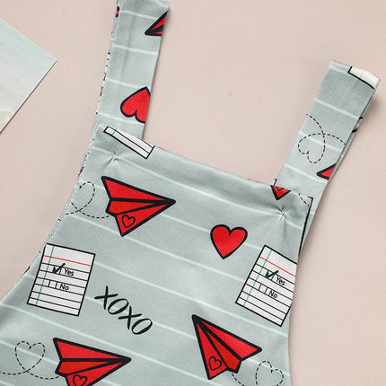 Baby Boy Girl's Casual Heart Pattern Jumpsuit, Paper Airplane Heart