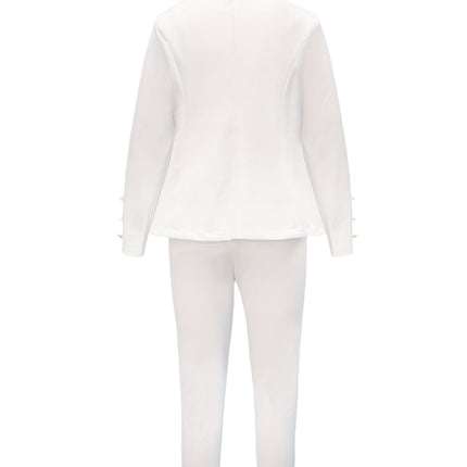 Women's Business Suit Set Jacket + Trousers Solid Color Temperament