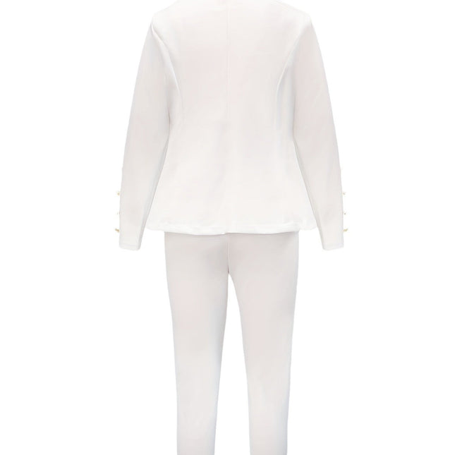 Women's Business Suit Set Jacket + Trousers Solid Color Temperament