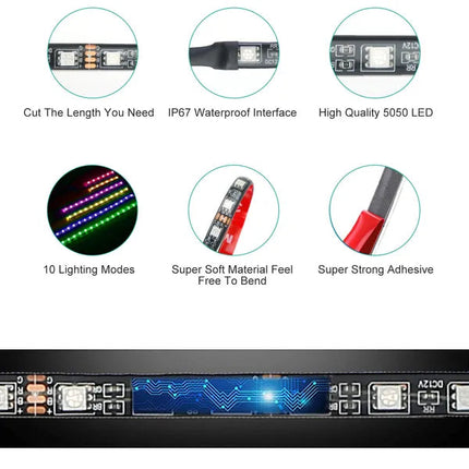 6Pcs Motorcycle LED Light Strips Multi-Color Neon Light Kits