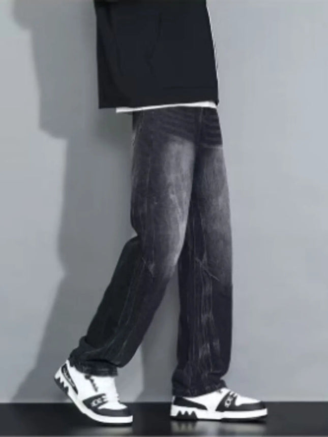 Men's Full Size Wash Loose Fit Jeans Plus Size