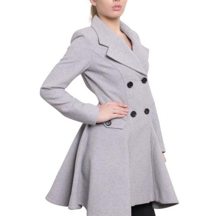 Wool Blend Fit And Flare Double Breasted Skater Coat (1102)